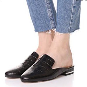 Michael Kors Black Croc Mules Size 9